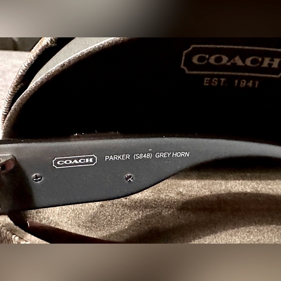 Coach Parker Grey Horn Black Sunglasses
